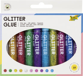 folia glitterlijm Glitterlijm, 9,5 ml, geassorteerde kleuren