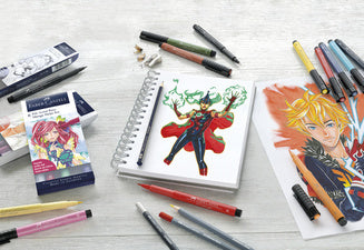 FABER-CASTELL Tuschestift PITT tekenpen, 15er Etui Comic