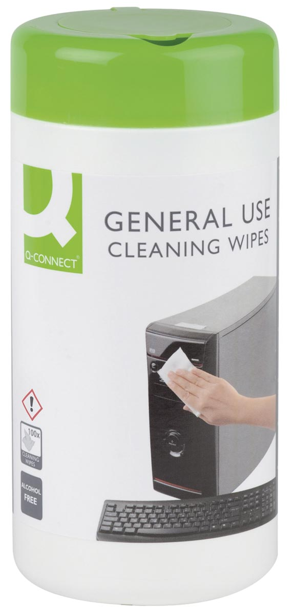 Q-Connect reinigingsdoekjes voor telefoon, multifunctioneel gebruik, pak van 100 doekjes