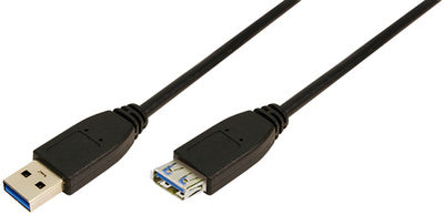 LogiLink USB 3.0 verlengkabel, zwart, 1,0 m