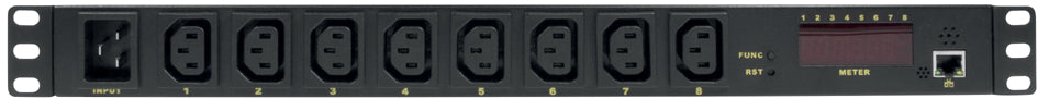 LogiLink IP contactdoosstrook, 8-voudig, 1 HE, zwart