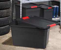keeeper opbergbox eckhart, 24 liter, grafiet/rood