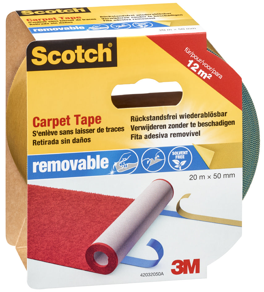 Scotch tapijttape verwijderbaar, 50 mm x 20 m, blauw