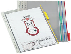 DURABLE FUNCTION-displaybord, DIN A4, transparant, tab: rood