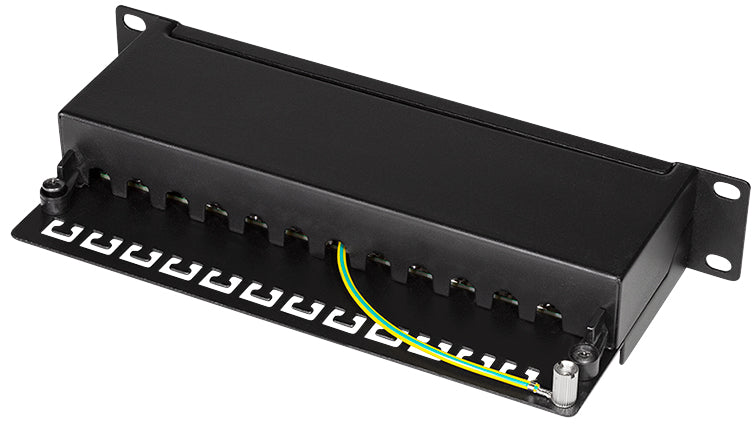 LogiLink 10 Patch Panel Cat. 6A, 12 poorten, zwart, 1U