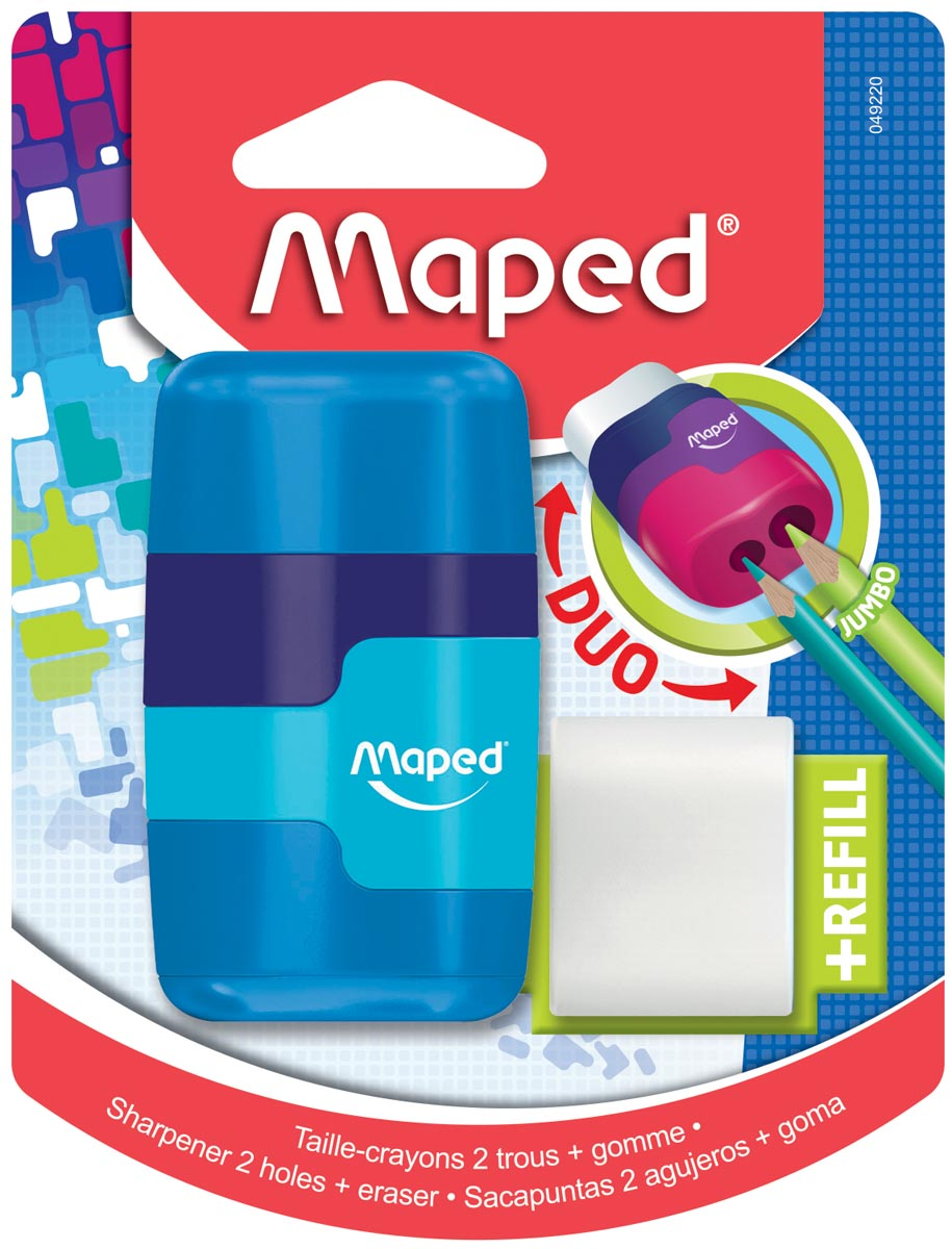 Maped potloodslijper + gom Connect Soft Touch, op blister