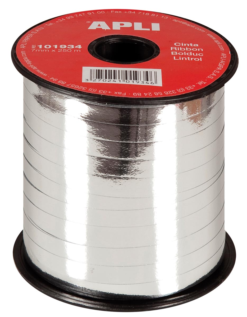 Apli sierlint 7 mm x 250 m, zilver