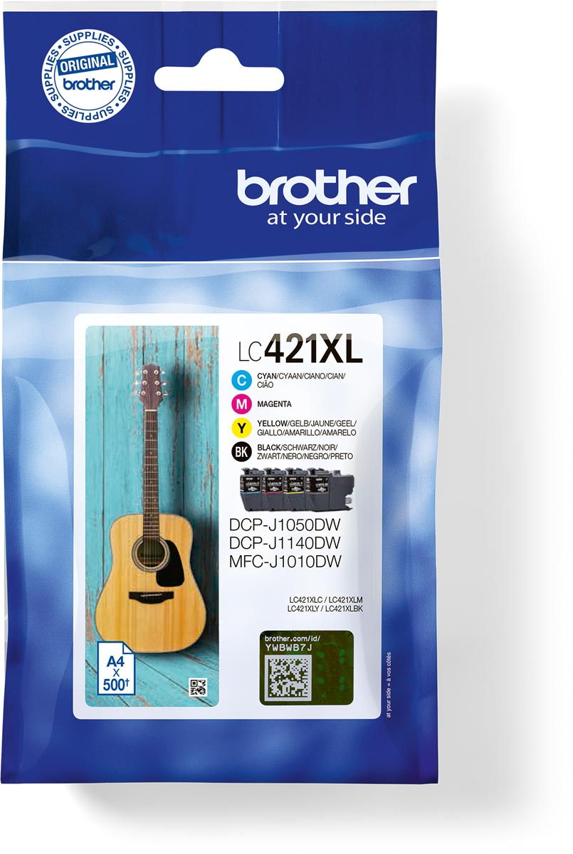 Brother inktcartridge, 500 pagina's, OEM LC-421XLVAL, 4 kleuren