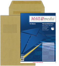 MAILmedia verzendenvelop Natron bruin, C4, met venster