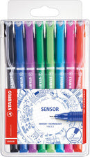 STABILO Fineliner sensor, 4-pak plastic doosje Kantoor