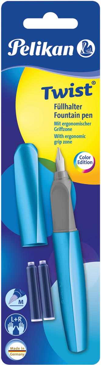 Pelikan Twist vulpen, op blister, lichtblauw