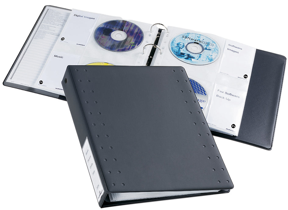 DURABLE CD-/DVD-INDEX ringband 40, voor 40 CD's, antraciet