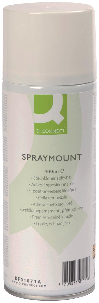 Q-Connect Quick Mount spray, niet permanent, spuitbus van 400 ml