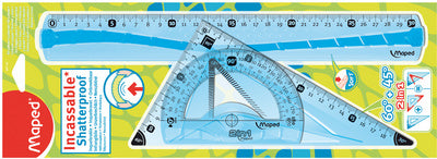 Maped geometrie set Flex, breukvast, 3 stuks, 4 functies