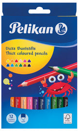 Pelikan driehoekige kleurpotloden, dik, doos van 12