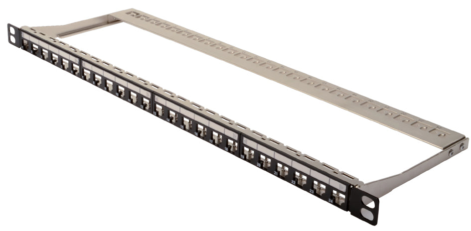 DIGITUS 19 modulair patchpaneel Cat.6A, 24 poort, zwart