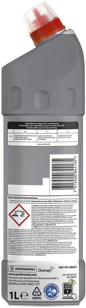 Glorix Pro Formula toiletreiniger Ocean Fresh, fles van 1 l