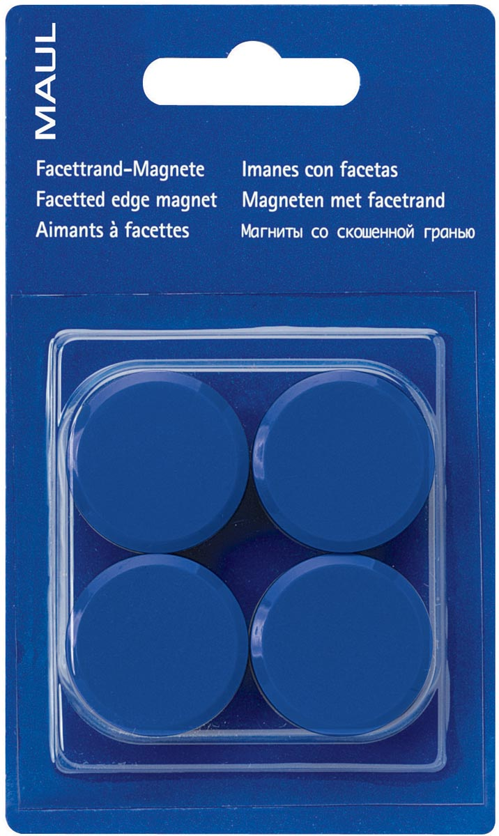 Maul magneet MAULsolid, diameter 38 mm, blauw, blister van 2 stuks