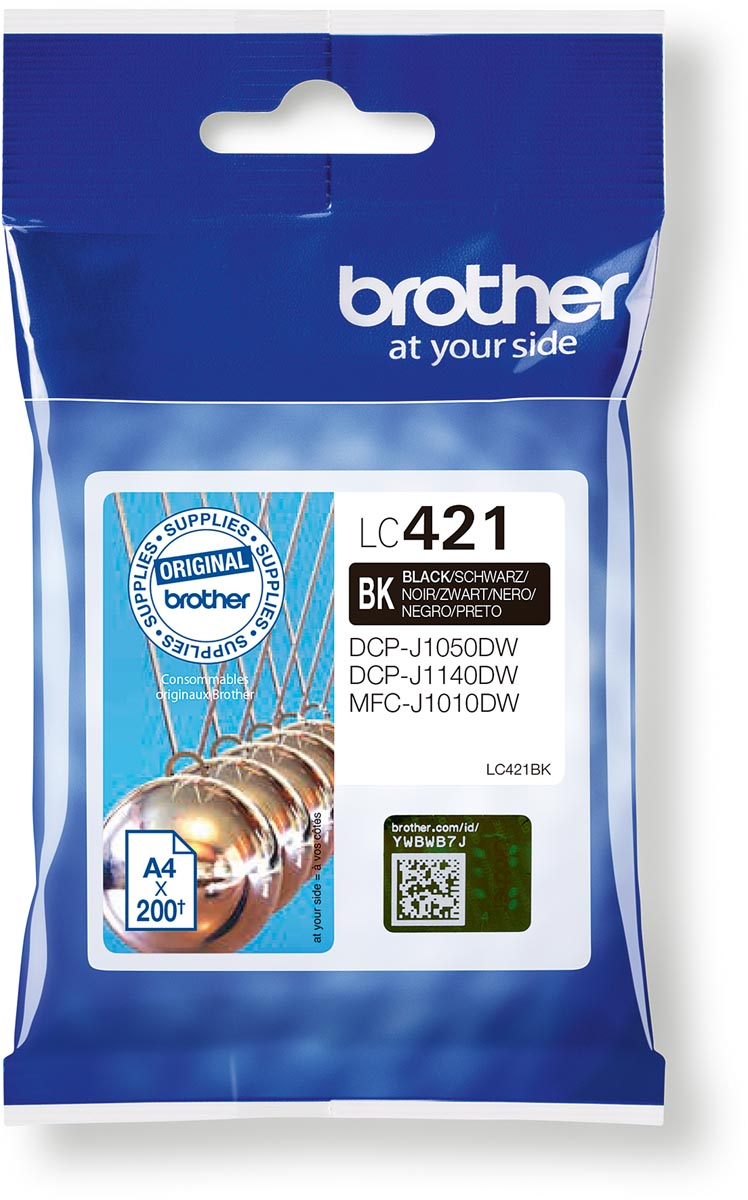 Brother inktcartridge, 200 pagina's, OEM LC-421BK, zwart