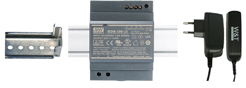 W&T Insteekvoeding 100 - 240 V, 50-60 Hz, 24V/0,5 A DC (D)
