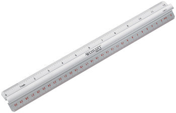 WESTCOTT liniaal, lengte: 300 mm, gemaakt van aluminium, met handvat