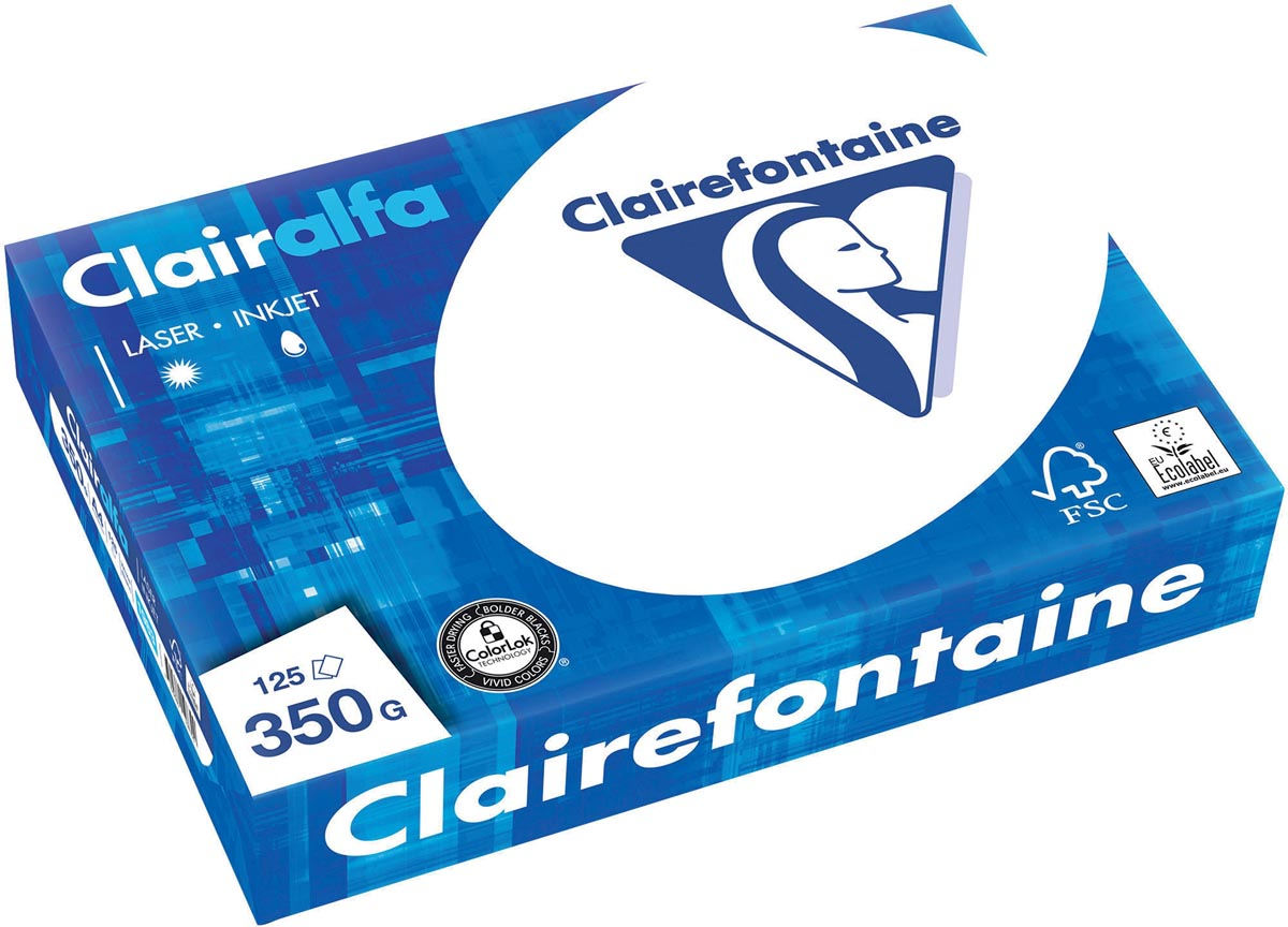 Clairefontaine Clairalfa presentatiepapier ft A4, 350 g, pak van 125 vel