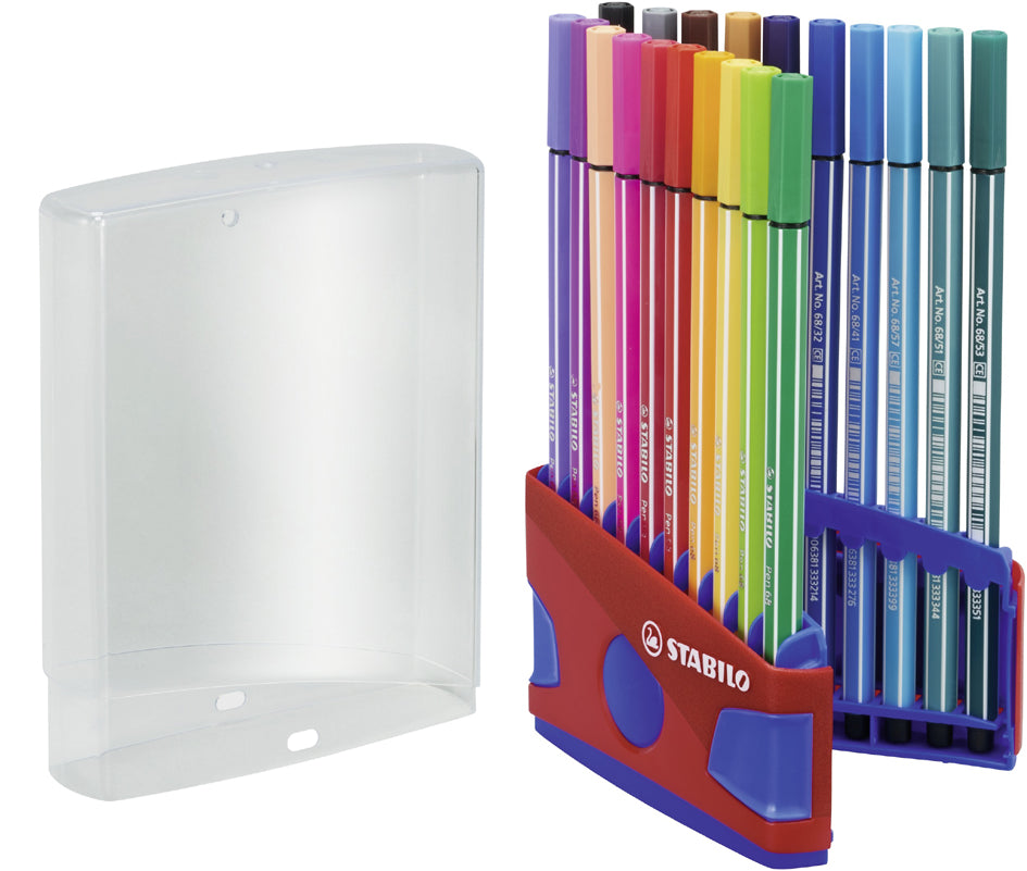 STABILO Pen 68 vezelstiften, 20 ColorParade, grijs/roze