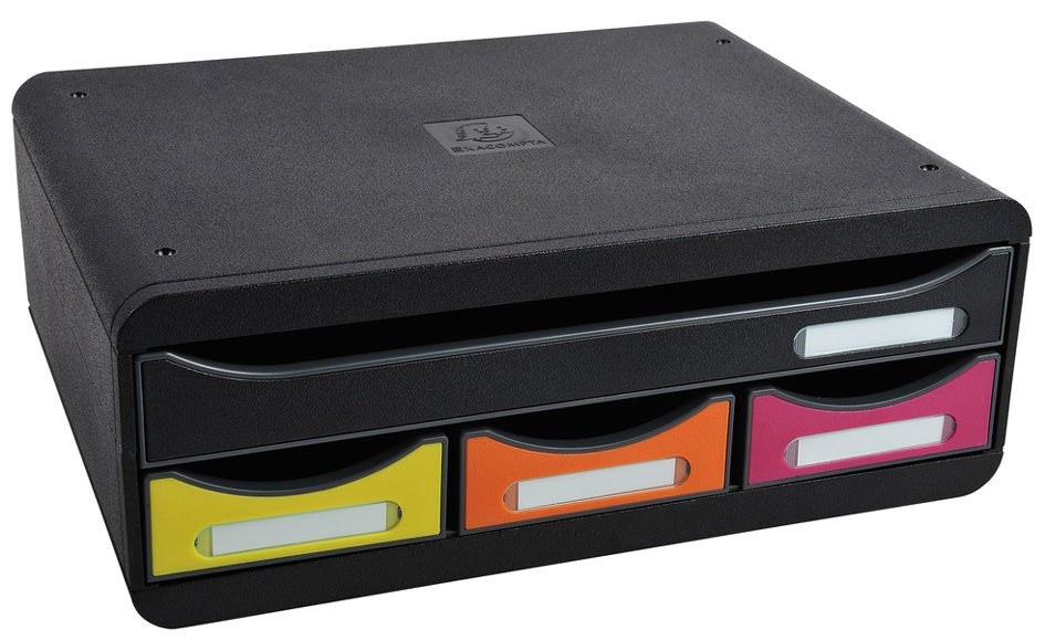 EXACOMPTA TOOLBOX MINI ladebox, 4 laden, lichtgrijs