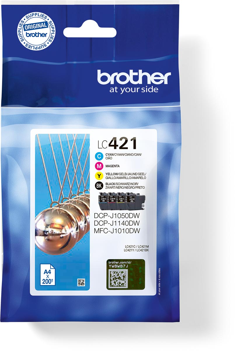 Brother inktcartridge, 200 pagina's, OEM LC-421VAL, 4 kleuren