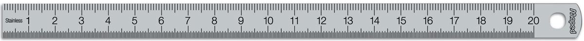 Maped lat Staal, dubbele graduatie, 20 cm