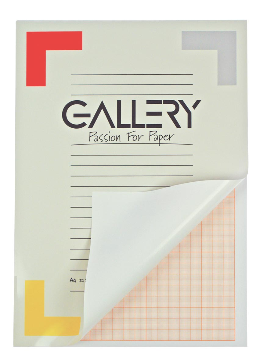 Gallery millimeterpapier, ft 21 x 29,7 cm (A4), blok van 50 vel