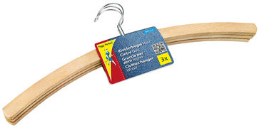 Peggy Perfect houten kleerhanger zonder stang, naturel, set van 3