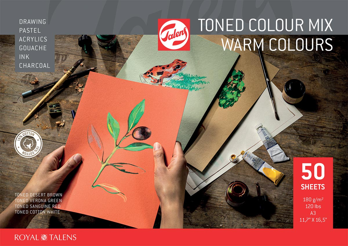 Talens gekleurd tekenpapier, warme kleuren, ft A3