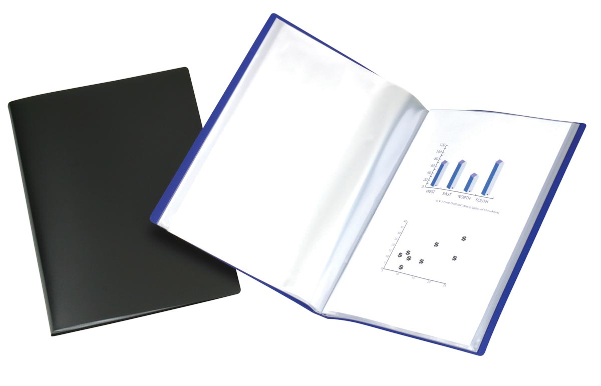 Beautone showalbum, A4, 10 tassen, blauw