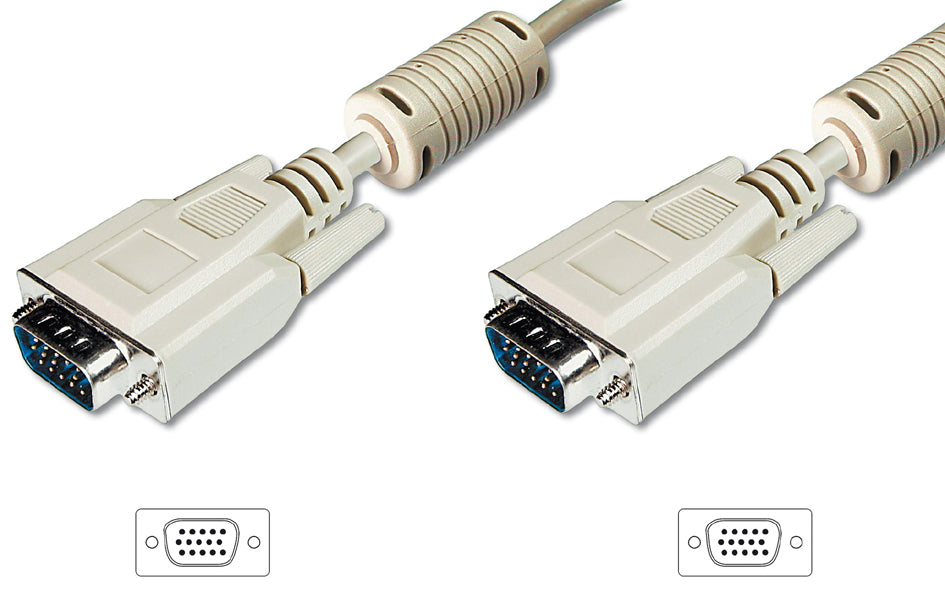 DIGITUS XGA monitor kabel, stekker - stekker, 3,0 m