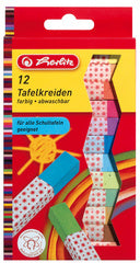 herlitz schoolbordkrijt, assorti kleuren, 12-delig kartonnen etui