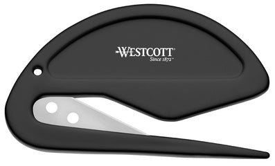 WESTCOTT briefopener, moderne vorm, metalen lemmet, zwart