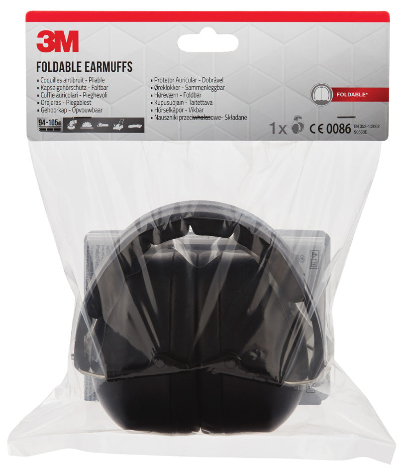 3M Capsule gehoorbeschermer 90563EC1, opvouwbaar, zwart