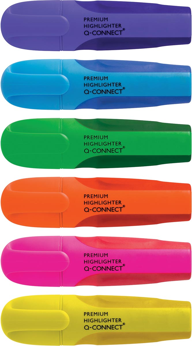 Q-Connect Premium markeerstift, geassorteerde kleuren, pak van 6 stuks