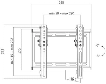 LogiLink TV muurbeugel, kantelbaar, voor 58,42 - 106,68 cm