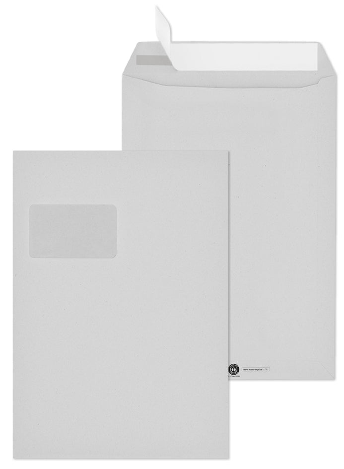 MAILmedia-envelop C4, recycling grijs, met venster