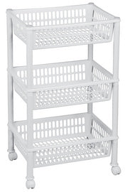 plast team opbergtrolley, met 3 manden, wit