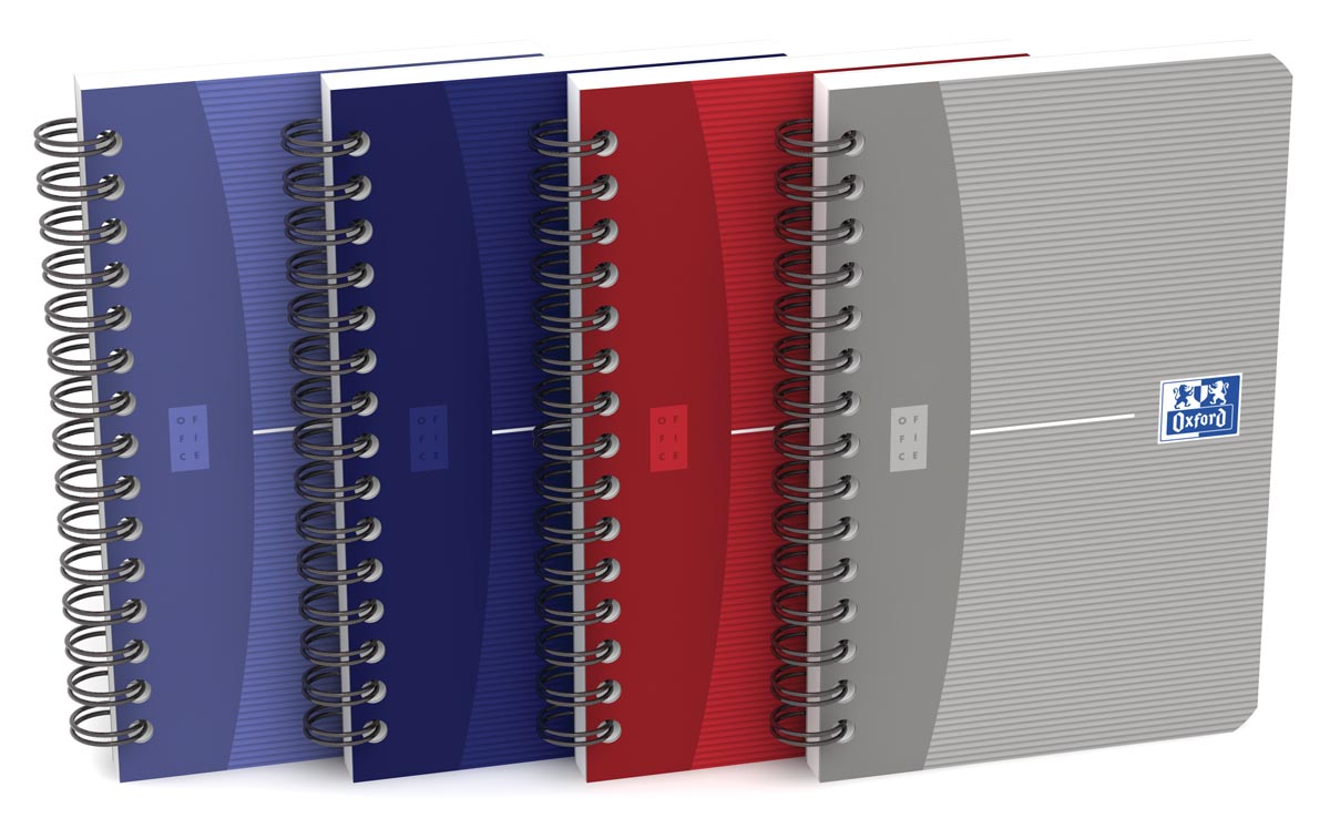 Oxford Office Essentials notitieboekje, 180 bladzijden, ft 9 x 14 cm, geruit 5 mm, geassorteerde kleuren