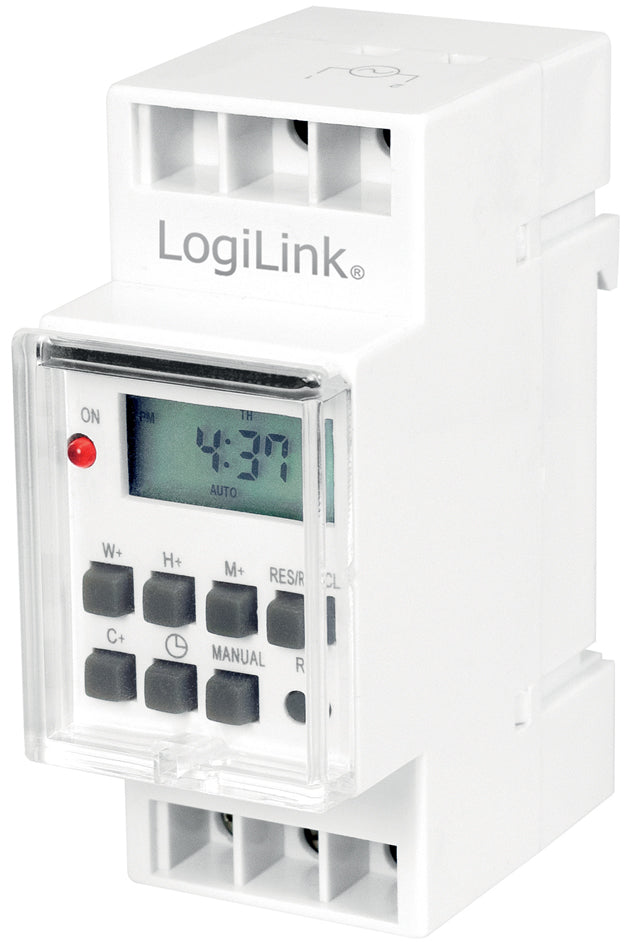 LogiLink Digitale timer voor railmontage, wit
