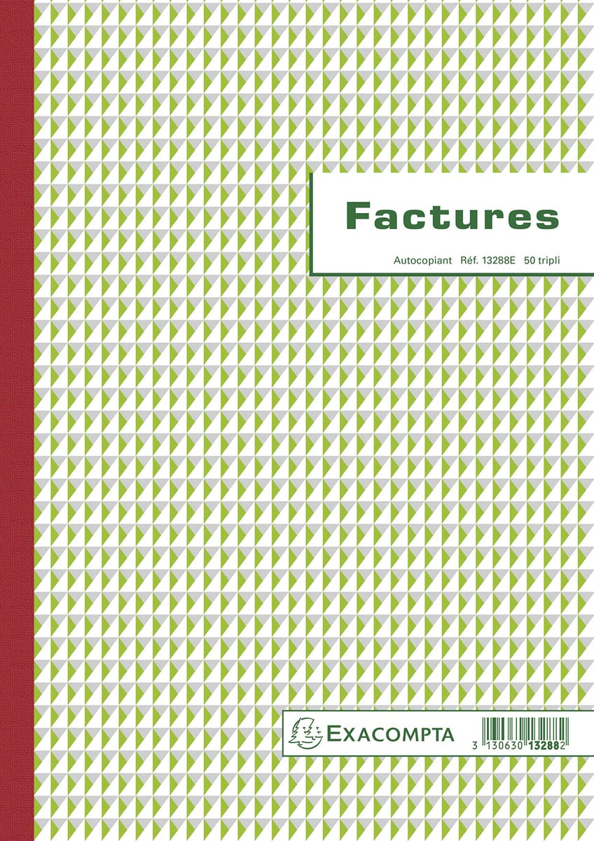 Exacompta facturen, ft 29,7 x 21 cm, tripli, Franstalig