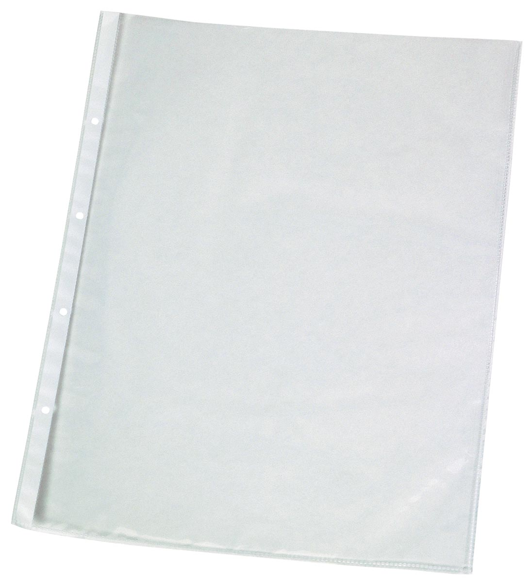 Q-Connect geperforeerde showtas 4-gaatsperforatie, glashelder, 75 micron, pak van 10 stuks