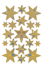 HERMA kerststicker DECOR sterren, goud, geglazuurd