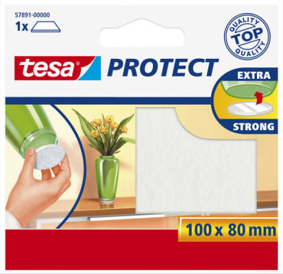 tesa Protect viltglijders, wit, afmetingen: 100 x 80 mm