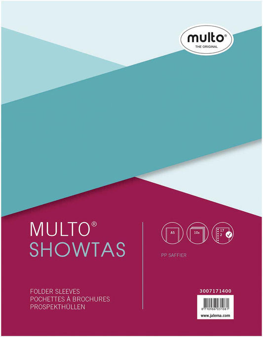 Multo geperforeerde showtas ft A5, 17-gaatsperforatie, 80 micron, gekorreld