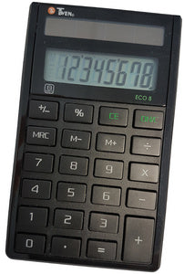 TWEN Zakrekenmachine ECO 8, 8-cijferig LC-display, Solar
